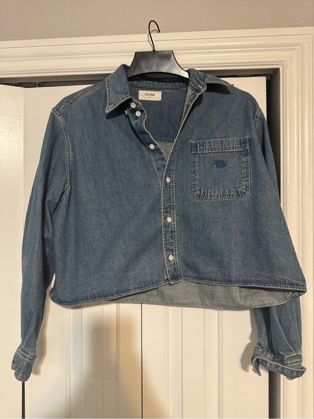 Celine denim cropped top w/ COA - Picture 4 of 8
